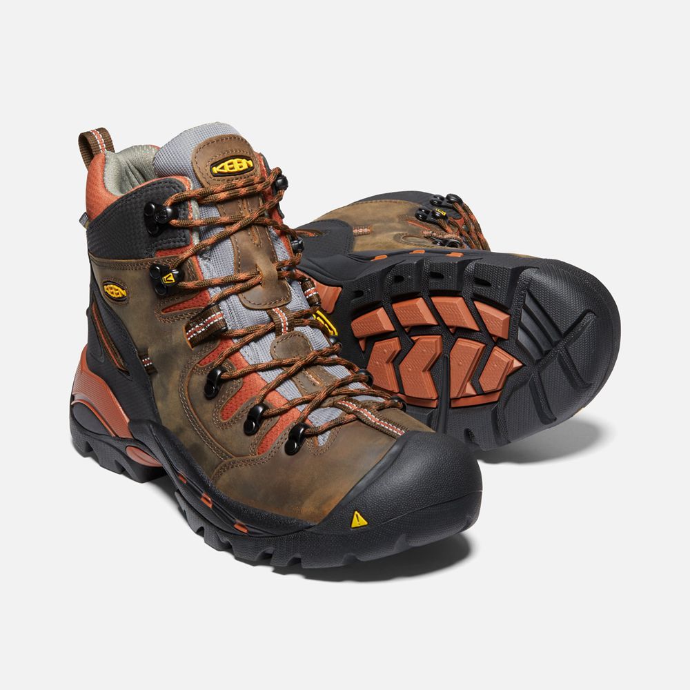 Botas de Trabajo Keen Mexico Marrom - Hombre Pittsburgh 6\" (Soft Toe) - LQ0725863